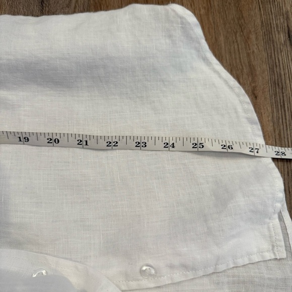 Symple NYC Linen Button Up Shirt Women’s Small White Minimalist Lagenlook Beachy - Picture 7 of 9